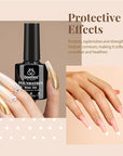 Beetles Gel Top Coat Base Coat and Cuticle Oil Set 3Pcs, No Wipe Top Gel Glossy Shine Long Lasting, Cuticle Oil Care for Dry Damaged for Stronger Nails Fall Nail Gifts For Girls