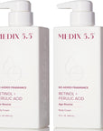 MEDIX Fragrance Free Retinol Body Lotion Crepey Skin Care Treatment | Firming Body & Face Moisturizer | Anti Aging Retinol Cream For Face Targets Look Of Crepe Skin & Wrinkles, 2-Pack