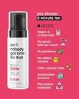 B.TAN Pre-Shower Self Tanner Mousse, 9 min, 1 Hour, Vegan, Cruelty Free, 6.7 Fl Oz