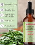 100% Pure Organic Rosemary Essential Oil for Hair Growth - Multi-Purpose Hair Treatment Oil Promotes Eyelash & Eyebrow Growth, 2.02fl oz (Small, Rosemary)