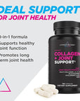 Livingood Daily Collagen + Joint Support, Grass Fed Multi Collagen Peptides I III V X with Hyaluronic Acid, Joint Support Supplement for Women & Men, Hair Skin Nails, Keto & Gluten Free, 120 Capsules