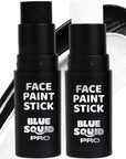 Blue Squid PRO Black and White Face Paint Stick - Waterproof Body Paint For Adults & Kids Eye Black Baseball, Eyeblack Softball -Hypoallergenic Twist-Up Non-Toxic Makeup Stick - Cosplay, Sports & SFX
