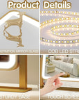 FENNIO Vanity Mirror with Lights 14x12 Inch - Makeup Mirror with Lights Tabletop, 3-Color Dimmable Lighted Mirror, Touch Control Desktop Mirror for Women (Gold)