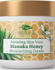 Manuka Honey Eczema Cream Moisturizing Lotion Fragrance Free For Psoriasis Relief - Itchy, Dry Skin Rash Ointment - Skin Soothing Moisturizer - Body & Face Cream - Kids & Adults 16oz