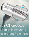 Gillette Venus Extra Smooth Charcoal Women's Razor Handle + 4 Blade Refills