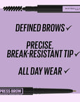 Maybelline Brow Ultra Slim Defining Eyebrow Makeup Mechanical Pencil With 1.55 MM Tip And Blending Spoolie For Precisely Defined Eyebrows, Light Blonde, 0.003 oz.