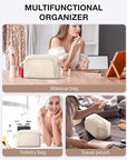 BAGSMART Travel Makeup Bag, Cosmetic Bag Make Up Organizer Case,Large Wide-open Pouch for Women Purse for Toiletries Accessories Brushes