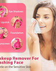 | Reusable Update Makeup Removing Microfiber Cloth for Sensitive Skin | Washable Makeup Remover Towels | Natural Facial Cleansing Towels (6”x 6”, 12 Pack/Pink)