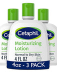 Cetaphil Face & Body Moisturizer, Hydrating Moisturizing Lotion for All Skin Types, Suitable for Sensitive Skin, NEW 4 oz Pack of 3, Fragrance Free, Hypoallergenic, Non-Comedogenic