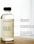 The Magic Scent Tuscan Leather Diffuser Oil - Hotel & Home Luxury Scents - Diffuser Oil Scents for Home Designed for Use in All Diffusers - 16.9 fl oz, 500 mL