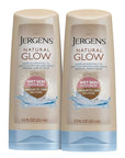 Jergens Natural Glow In Shower Lotion, Self Tanner for Medium to Deep Skin Tone, Sunless Tanning Wet Skin Lotion for Gradual, Flawless Color, 7.5 Ounce, Pack of 2
