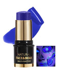 UV Neon Dark Blue Face Body Paint Stick, Colored Professional Full-Coverage Oil-Based Eye Black Stick for Halloween Cosplay Christmas, Facepaint Foundation Makeup Glow in the Dark Party Supplies-07