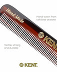 Kent Slim Jim Handmade All Fine Tooth Pocket Comb for Men, Hair Comb Straightener for Everyday Grooming Styling Hair, Mustache and Beard, Use Dry or with Balms, Saw Cut Hand Polished, Made in England