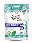GuruNanda Fresh Floss Dental Picks - Non- Shred Thread with Angled Pick for Effective Plaque Removal - Dentist Recommened - Travel Friendly for Adults & Kids - 60 Pack