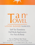 Tan Towel Self Tan Towelette Wipe Medium Deep Classic 10 Count