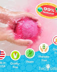 Ninja Kids Bath Bombs with Surprise Toy Inside (6 Pack) - Large Red Bubble Bomb and Fizzies, Gentle and Safe, USA Made - Ideal Gift for Boys and Girls by Two Sisters