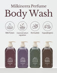ODID Milk in Cera Perfume Body Wash - Korean Moisturizing Body Cleanser for All Skin Types - Cozy Wood & Fig Scent- with Milk Protein and Ceramide, 16.9 fl.oz.