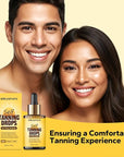Facial Self Tanning Drops (1 Fl Oz), Tanning Drops for Face & Body, Gradual Bronzing Effect, Lightweight Tanner for Sensitive Skin, Natural Sun-Kissed Glow, Dark Shade