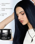 XMONDO Color Blue Black Color Depositing Mask & Semi-Permanent Hair Dye Super Gloss Infused with Bond Boosters for Nourishment, Revitalize & Repair, Vegan Formula, 8 Fl Oz