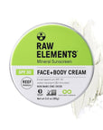 Raw Elements Face and Body Mineral Sunscreen SPF 30 Tin, Organic Sunblock Daily Protection, Non Toxic Reef Safe, Water Resistant, Cruelty Free, Plastic Free, 3 oz (Pack of 1)
