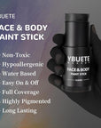 Black Face Body Painting Stick, Full-coverage Cream Eye Black Stick, Professional Washable Face Paint for Halloween SFX Skeleton Vampire Joker Zombie Goth Cosplay Makeup for Adult Cosplay Party