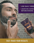 JUST FOR MEN Control GX + THK Thickening Beard Wash with Grey Reduction, Alpha Keratin Helps Beard Growth, Thickens Hair Up to 20%, Works with Every Hair Texture, 4 oz