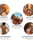 Tanning Mitt, Body Brush & Back Tanner Applicator Kit – Self-Tan Applicator for Body, Face & Hard-to-Reach Areas | Includes Storage Pouch