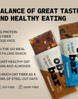 Obi Bar Sampler - Protein and Oat Fiber Bar | All Natural | Meal Bar | Heart and Gut Health | Lightly Sweet | 6 Chocolate and 6 Blueberry | Almond Chunks | Soy Free, Dairy Free | Ideal Meal Replacement Bar