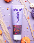 DAGEDA Halloween Black Body Glitter Gel, Face Hair Glitter Body Shimmer, Halloween Costume Accessories Chunky Glitters Eyeshadow, Holographic Cosmetic Sequins Festival Outfits for Women 50ml