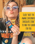AWAKE - Caffeinated Chocolate Bites - Variety Pack (No Sugar Added), 50 Bites - Almond Sea Salt & Peanut Butter Dark Chocolate - 50mg Caffeine - Coffee Alternative - Fairtrade, Gluten Free - 0.48oz