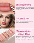 2 PCS Lip Liner and Lip Stain Combo Set, High Pigmented Long Lasting Velvet Lip Tint, Well-Defined Lipliner, Weightless Waterproof Not Animal Tested, Matte Finish Makeup