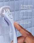 Billie Razors for Women Shave Kit – Women’s Razor + 4 x 5-Blade Razor Refills + Magnetic Holder – Cool Blue