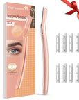 Dermaplaning Tool for- Dermaplane Razor for Women Face with 10 Replaceable Blades - Professional Womens Face Razor Peach Fuzz - Facial Hair Removal for Women & Eyebrow Hair Removal