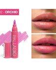 Palladio Lip Stain, Hydrating and Waterproof Formula, Matte Color Look, Longlasting All Day Wear Lip Color, Smudge Proof Natural Finish, Precise Chisel Tip Marker, Orchid