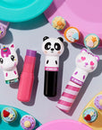 Lip Smacker Lippy Pals, Set of 3 Flavored Moisturizing & Smoothing Soft Shine Lip Balm, Hydrating & Protecting Fun Tasty Flavors ,Cruelty-Free & Vegan - Unicorn, Panda and kitten