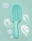 Nature Spell Detangling Hair Brush, Soft Silicone, Eliminates Knots & Reduces Breakage, Suitable for Wet & Dry Hair, Waterproof & Easy to Clean, Glossy Turquoise