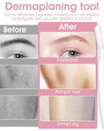 6pcs Eyebrow Razors for Women, Multipurpose Trimmers Set Precision Facial T Shape Shaver Hair Removal Tools Portable Face Exfoliating Dermaplaning Kit with Protective Cover Peach Fuzz
