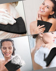 Tatuo 4 Pieces Korean Exfoliating Washcloth Body Back Scrubber Japanese Italy Exfoliating Cloth 35.5 Inch Long Bath Towel Washcloth Dead Skin Remover for Men Women(Black)