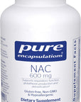 Pure Encapsulations NAC 600 mg - N-Acetyl Cysteine NAC Supplement for Lung Health & Immune Support, Liver Support & Antioxidants* - with Freeform N-Acetyl-L-Cysteine - 180 Capsules