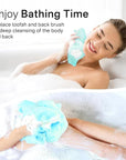 Yiclick 2pcs Back Scrubber for Shower Bath ,Exfoliating Body Scrubber, Body Exfoliator Loofah Luffa Sponge Net Rag Back Washer