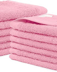 100% Cotton Washcloths Set 13” x 13” | Pink Rose Towels | Set of 12 Ultra Soft and Highly Absorbent Washcloths Sets for Bathroom, Gym, Hotel, Spa | Machine Washable Face Towel