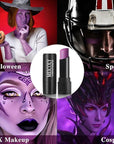 MEICOLY Dark Purple Face Body Paint Stick for Bruise Makeup,Purple Face Paint for Halloween SFX Ursula Cosplay Makeup,Waterproof Purple Eye Black Stick for Baseball Softball Football Lacrosse