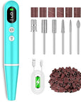 Cordless Electric Nail Drill File kit:Nail File Electric with 9 Speed LED Display for Acrylic Gel Dip Powder Polish,Professional Portable Manicure Pedicure Rechargeable for Home Salon Use (Green)