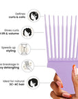 Tangle Teezer Hair Pick, Adds Lift, Volume, Preserves Curl, Reduces Frizz, for Curly Hair Types, Lilac