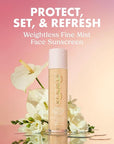 Kopari Sunglaze Sheer Setting Mist Sunscreen SPF 50, Weightless, Fast Drying, Ultra-Fine Setting Spray, Made With Hyaluronic Acid, Sets Makeup For A Hydrated, Dewy Finish, 2.53 fl oz