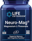 Life Extension Neuro-mag Magnesium L-threonate, Magtein, Magnesium Supplement, Brain Health, Memory & Attention, Gluten Free, Vegetarian, Non-GMO, 90 Vegetarian Capsules