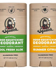 Dr. Squatch Natural Deodorant for Men - Odor-Squatching Aluminum Free - Summer Citrus & Cool Fresh Aloe (2.65 oz, 2-Pack)