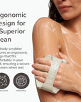 Silicone Body Scrubber - Exfoliating Bath Brush and Skin Cleanser - Shower Sponge for Gentle Body Scrub and Wash - Silicone Scrubbing Care Tool for a Refreshed and Renewed You - Clay