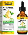 Vitamin E Oil - 75,000 IU Ultra Concentrated - Moisturizes, Fades Scars & Stretch Marks, Anti-Aging & Skin Hydration - for Face, Body, Hair, and Nails