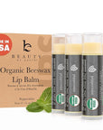 USDA Organic Peppermint Lip Balm - USA Made with Natural Ingredients, Chapstick for Dry Lips, Birthday Gifts for Her & Him, Hydrating Beauty Gifts for Women, Men, Teens & Kids, Lip Moisturizer